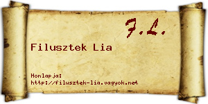 Filusztek Lia névjegykártya