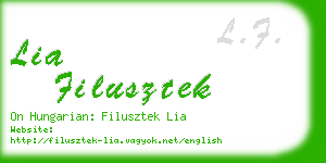 lia filusztek business card